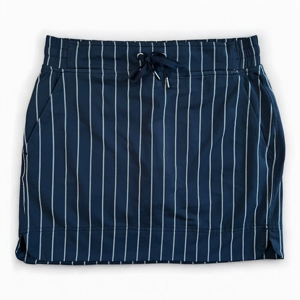 Athleta Midtown Skort Navy Blue White Pinstripe Tennis Golf Athletic Size 2 - Picture 3 of 10